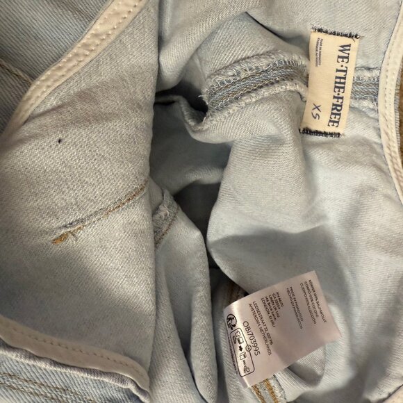 We the Free People High Roller denim jean baggy overalls jumpsuit onesie XS - Picture 6 of 16